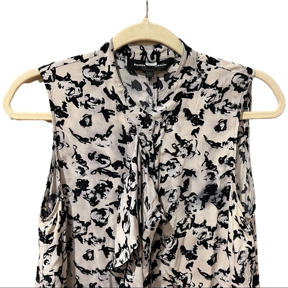 Proenza Schouler Silk Scribble Rose Ruffle Top (8) - Picture 7 of 11